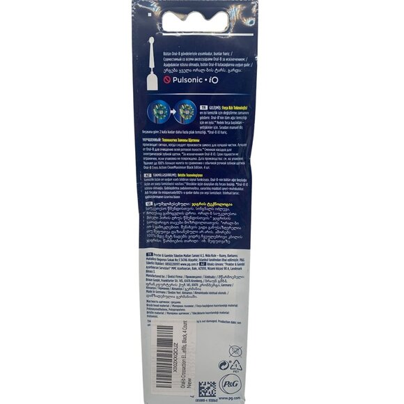 Oral-B Cross Action Advanced Black Edition Toothbrush Refill Heads 4 Pack - Picture 2 of 2